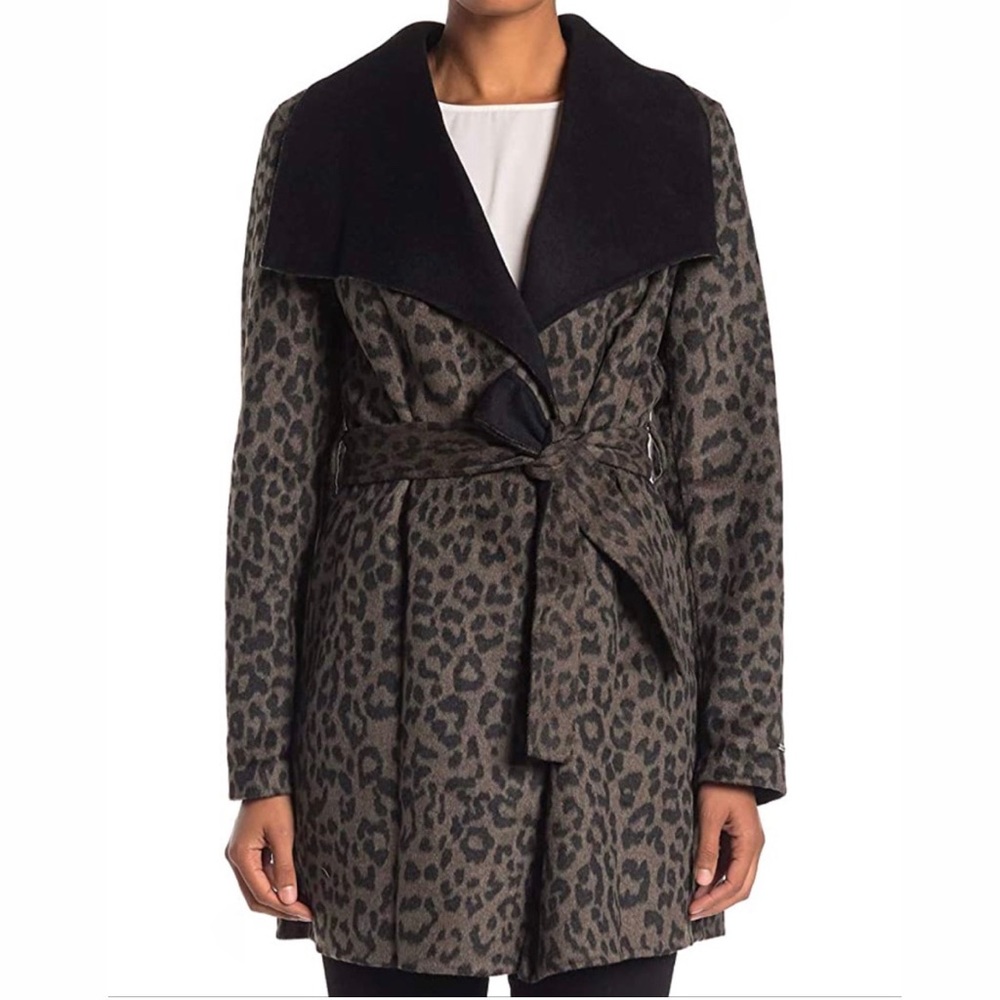 Tahari Ella Leopard Wrap Jacket